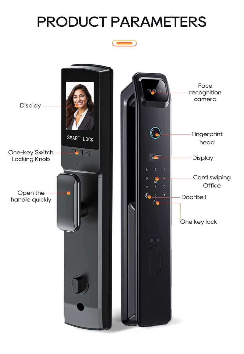 SANKESONG 3D Face Recognition Fingerprint Smart Door Lock WiFi Camera Electronic Lock Digital Electronic Key IC Card APP Unlock