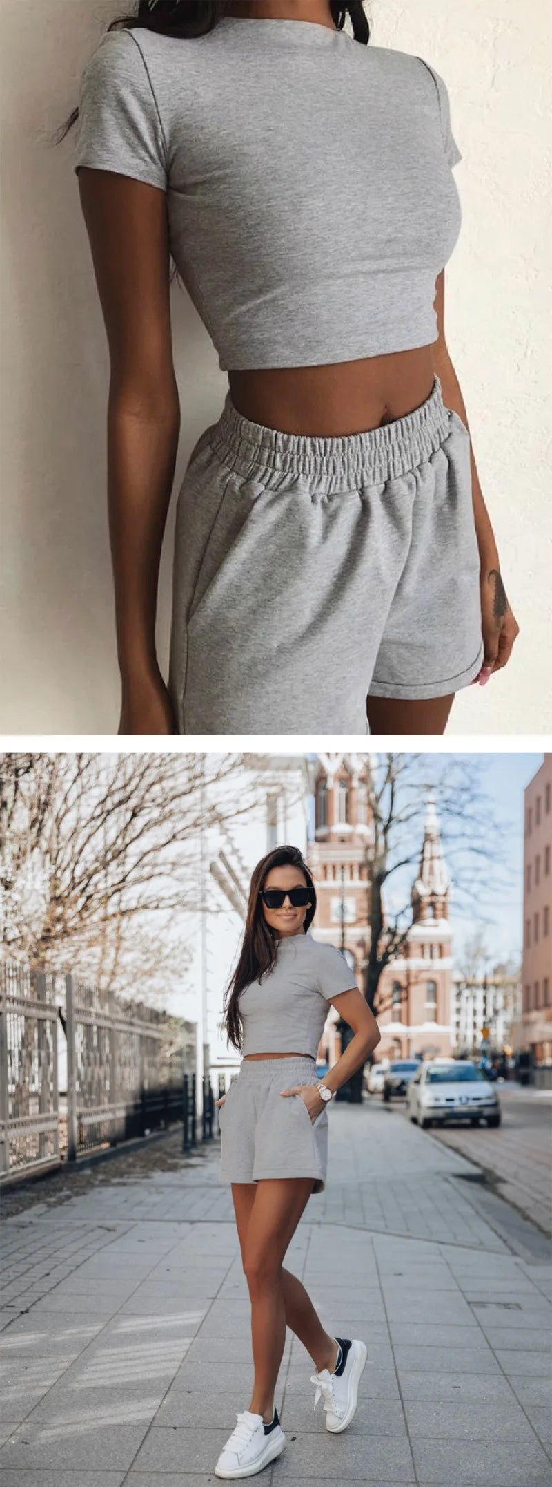 Two Piece Sets for Women 2026 Summer Short Lounge Short Sets Sweatsuit with Pocket Beach Vacation Outfits Sweatsuits Tracksuit
