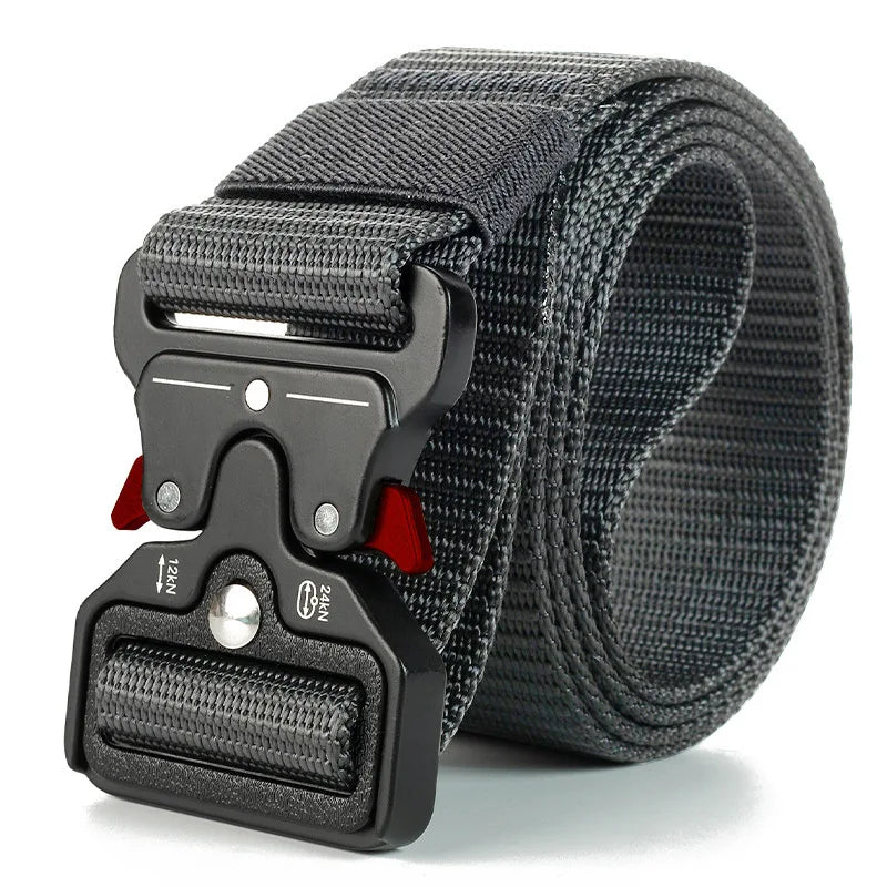 Red Ears Plastic Buckle Tactical Belt Men'S Multifunctional Military Fan Canvas Belt Outdoor Faux Nylon Training Waist Belt