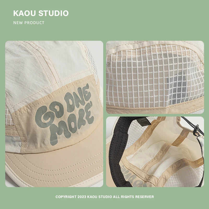 Spring Summer Outdoor Breathable Quick-drying Baseball Cap for Men and Women Lightweight Soft Brim Retro 5-panel Camping Hat