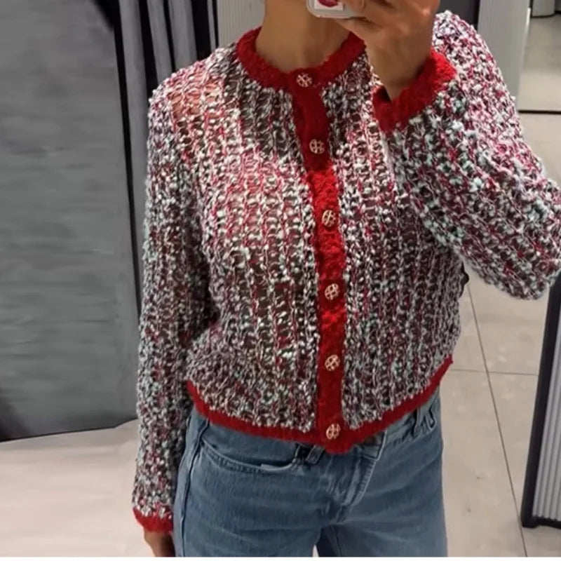 URBANCREW Marled Knit Cardigan — Cropped Casual Layer