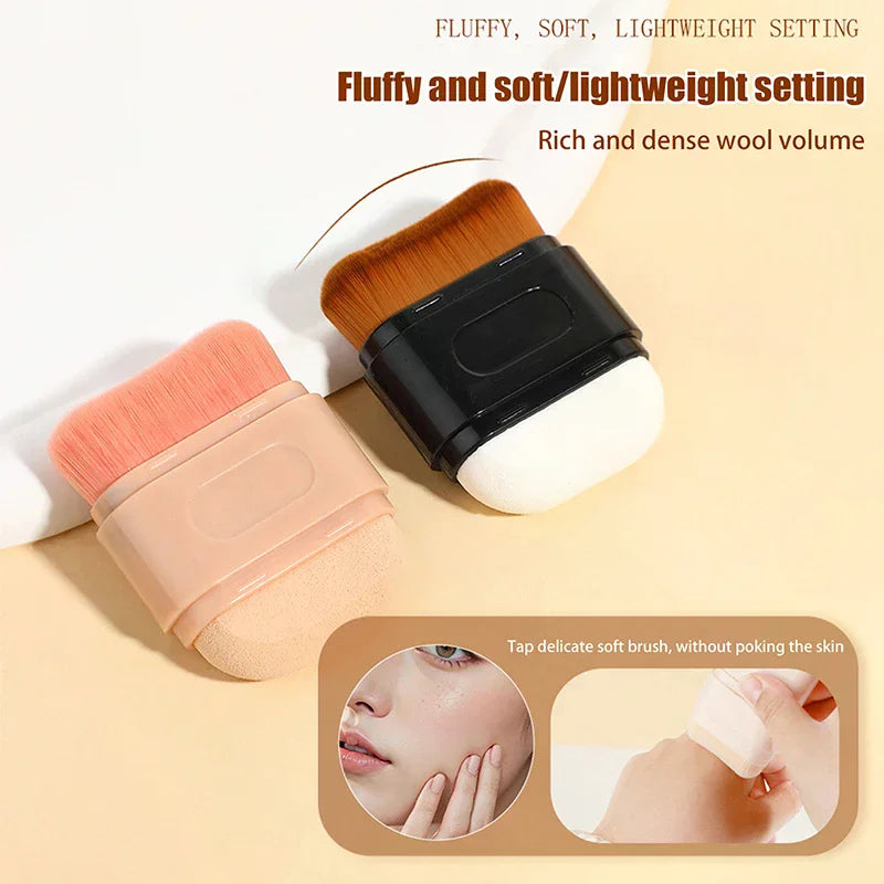 1 Pcs Professional Foundation Makeup Brush Double-ended Wave Top Contour Brush For Beauty Blending Liquid Powder Concealer Cream