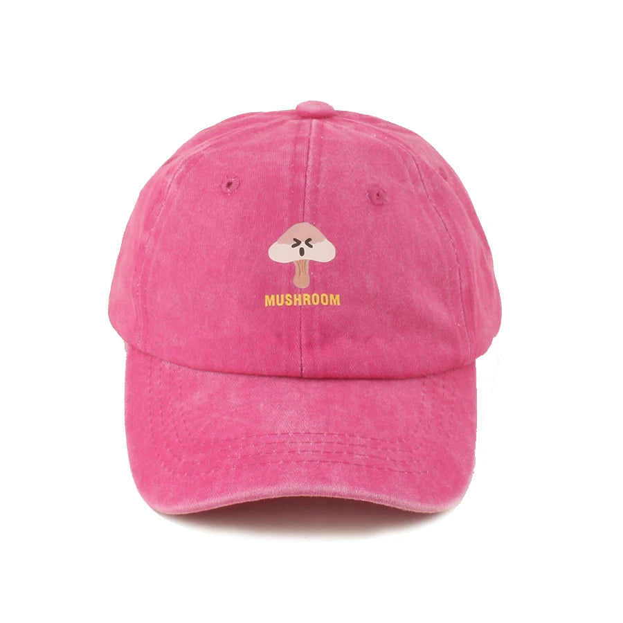 Kids Cartoon Adjustable Baseball Cap Baby Girl Boy Summer Washed Denim Sun Protection Snapback Cap Cute Sun Hats Children 3-7Y