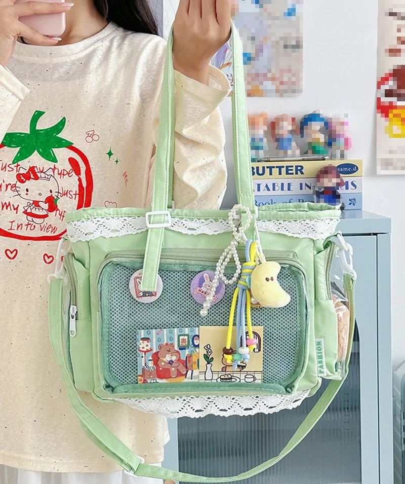 Large Capacity Ita Bag Anime Two-dimension Lolita Tote Bag Clear Window Crossbody Shoulder Bag Handbag Gift For Friends