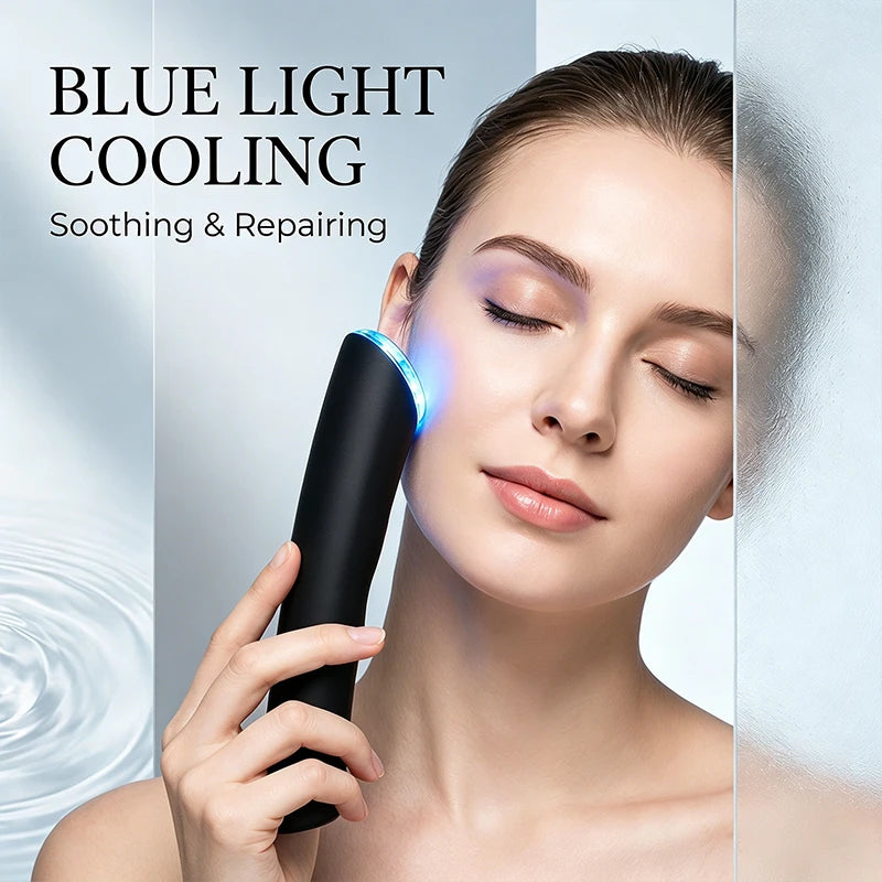 Functional facial skincare device compress care device LED light therapy device microcurrent firming massager daily beauty care