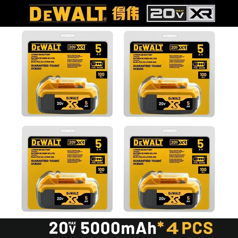 100% DEWALT Original 18V 20V 6.0AH 5Ah, DCB206, DCB205 With Fast Charging, 20V Lithium Battery, Power Tool Battery 20V Dewalt