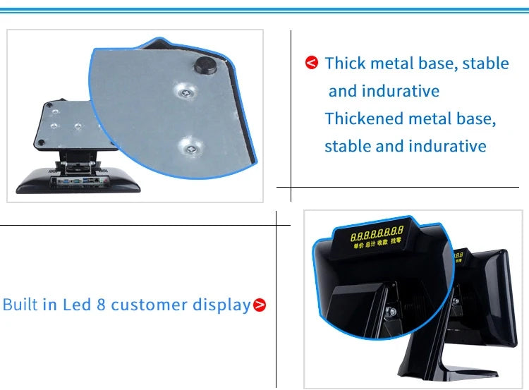 15 Inch POS Terminal for Restaurant Ordering Android Touch Screen POS All in One With Dual Display