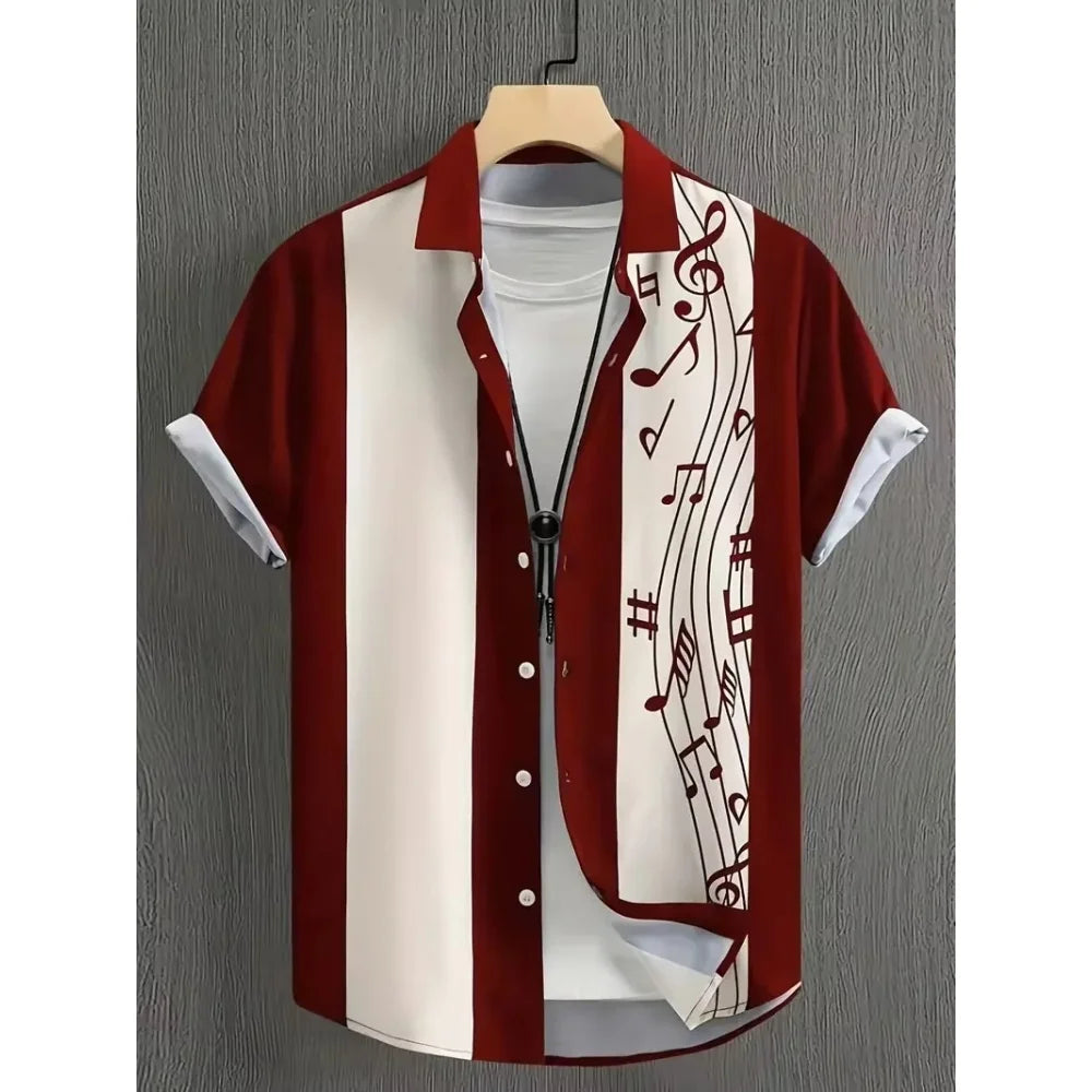 Hawaiian Shirt Summer Crisp Simple Everyday Men's and Women's Lapel Button-Down Top Oversized Cool Summer Casual Men Clothing