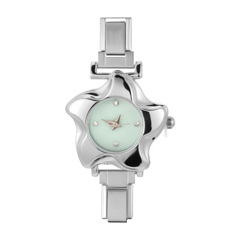 Irregular alloy case Arabic numeral classic dial Stars-shaped diamond-encrusted fashion Stainless Steel Bracelet ladies watch