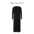 AP SS26 Women Rib Maxi Dress Comfortable Long Sleeve Lady Clothing Elegant