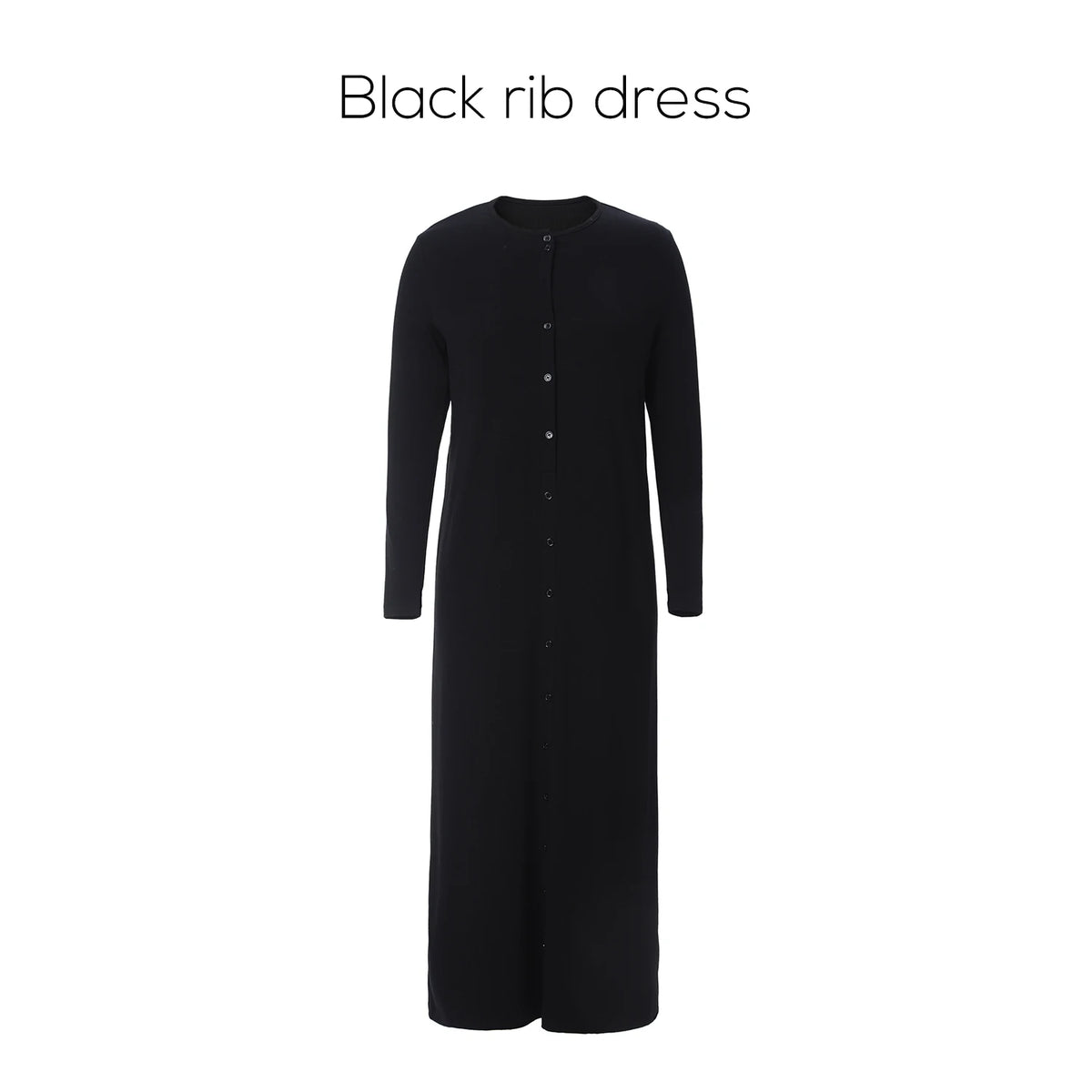 AP SS26 Women Rib Maxi Dress Comfortable Long Sleeve Lady Clothing Elegant