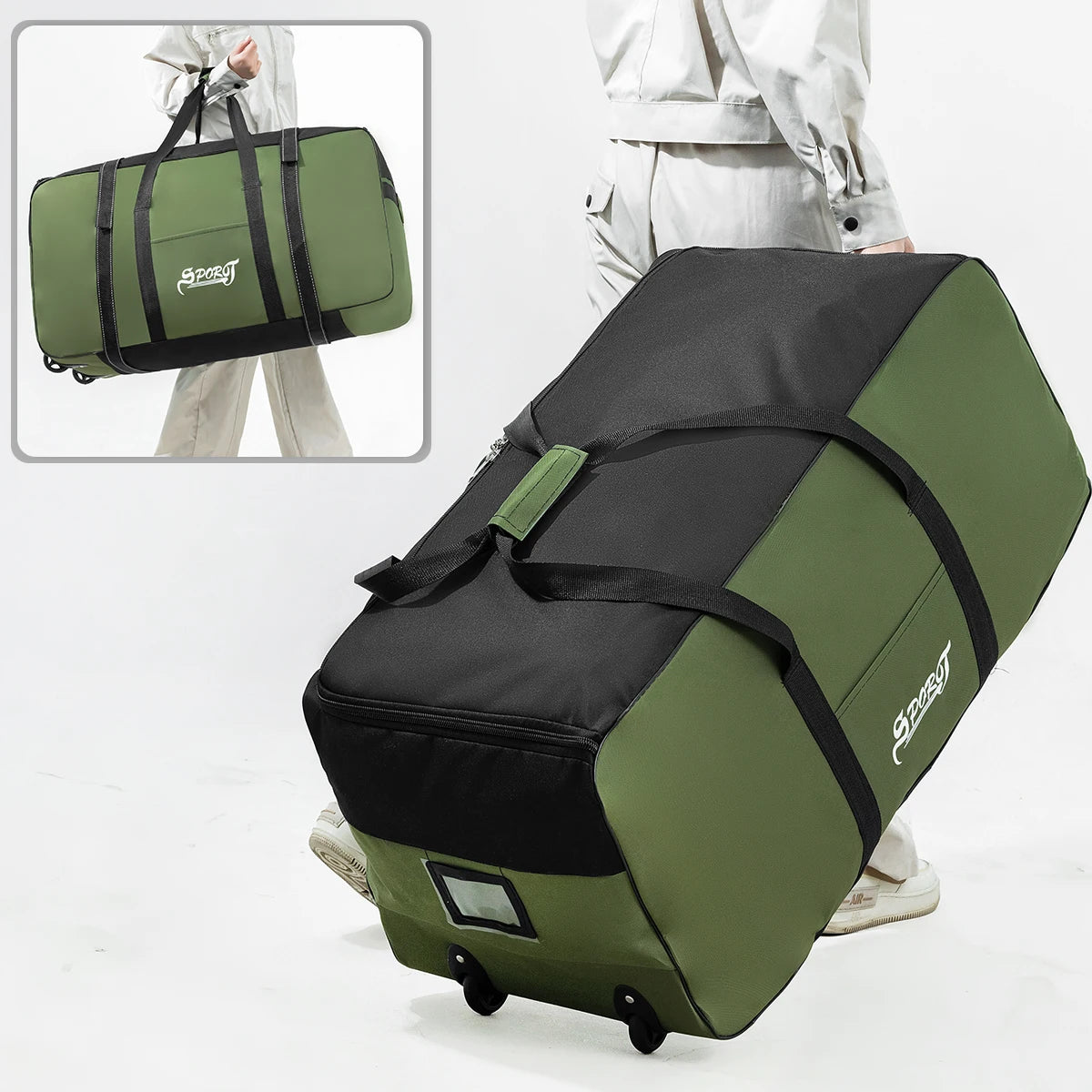 Outdoor Camping Picnic Equipment Storage Box, Tent Supplies Storage Box with Wheels, Large-Capacity Oversized Travel Bag