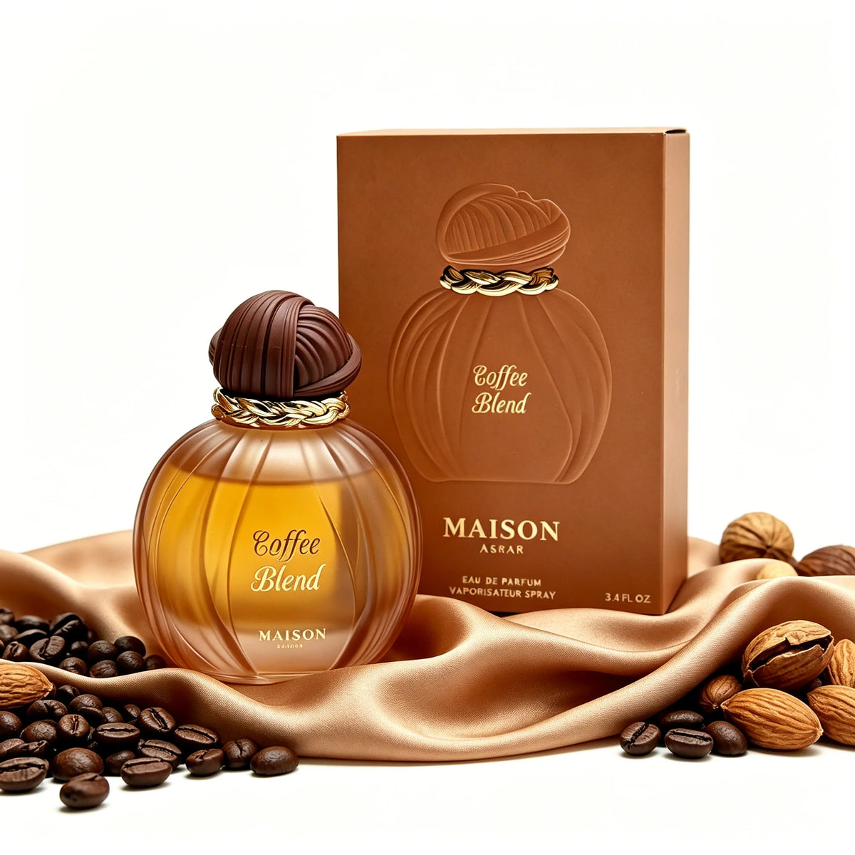 Maison Asrar Coffee Blend Eau De Parfum: Sweet Almond Milk Coffee Liquorice Musk Caramel Nut Vanilla Perfume for Women