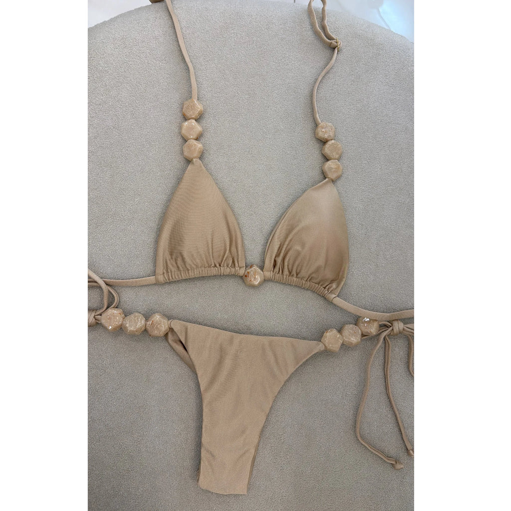 Sexy Bikini Swimwear Women Swimsuit Halter Bead Bikini Set Bathing Suit Two Piece Bikini Summer Beachwear
