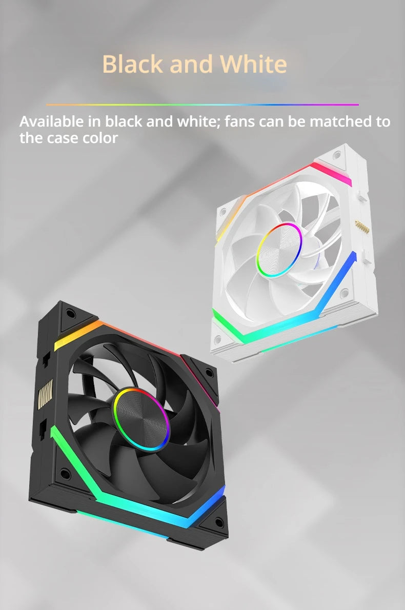 Veebyte XY 120/240/360 Building Block Wireless Splicing Fan 120mm PC Fan PWM Speed Control ARGB 12V Large Air Volume Chassis Fan