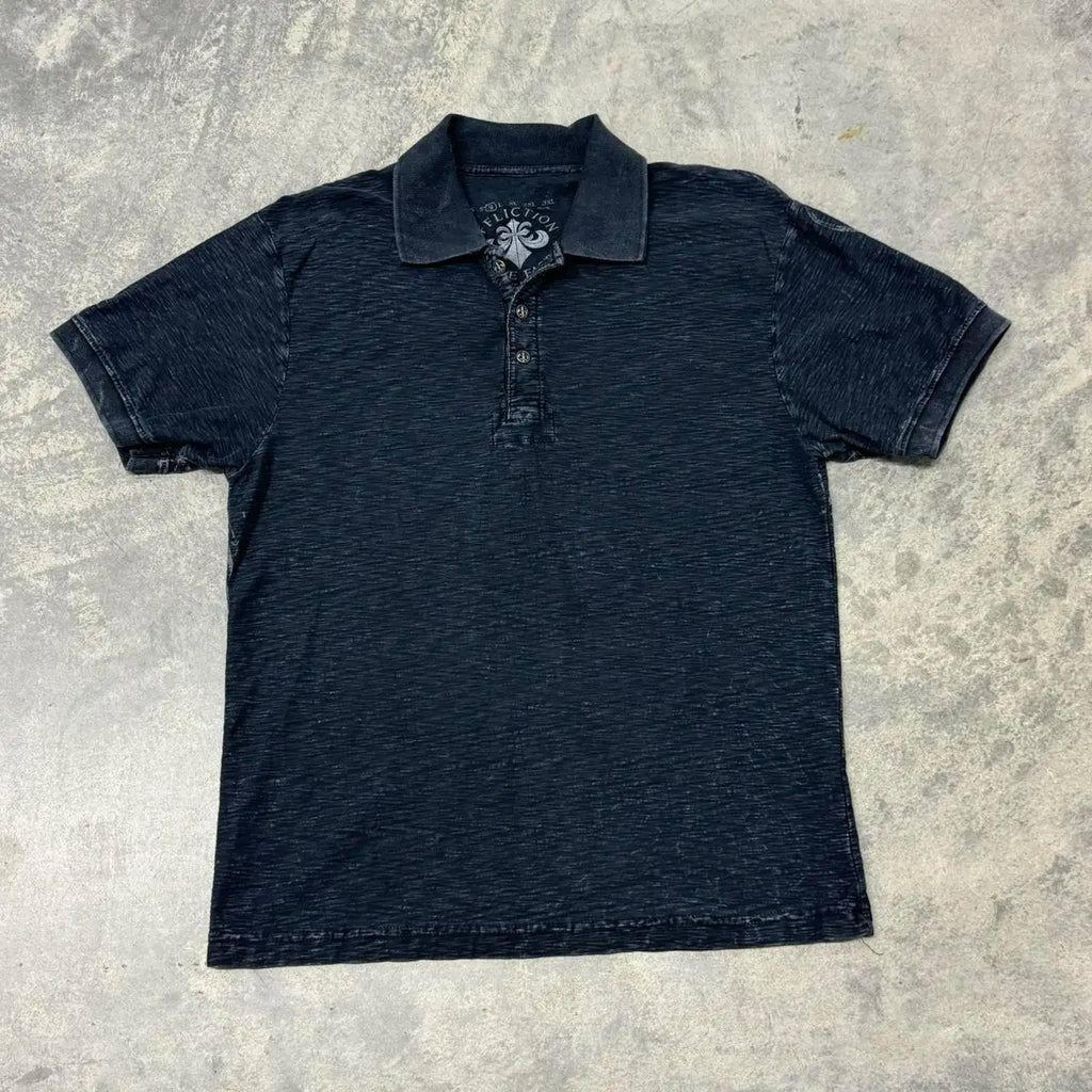 Affliction New Men Polo shirt Skull Graphic Harajuku Round Neck Oversized T Shirt Short Sleeve Tops Gothic Clothing Street Wear