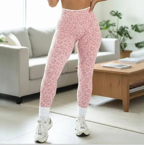 Scrunch Seamless Tights Leopard Seamless Yoga Pants Squat Proof High Elasticity Fitness Shorts Running Workout Legging XP269