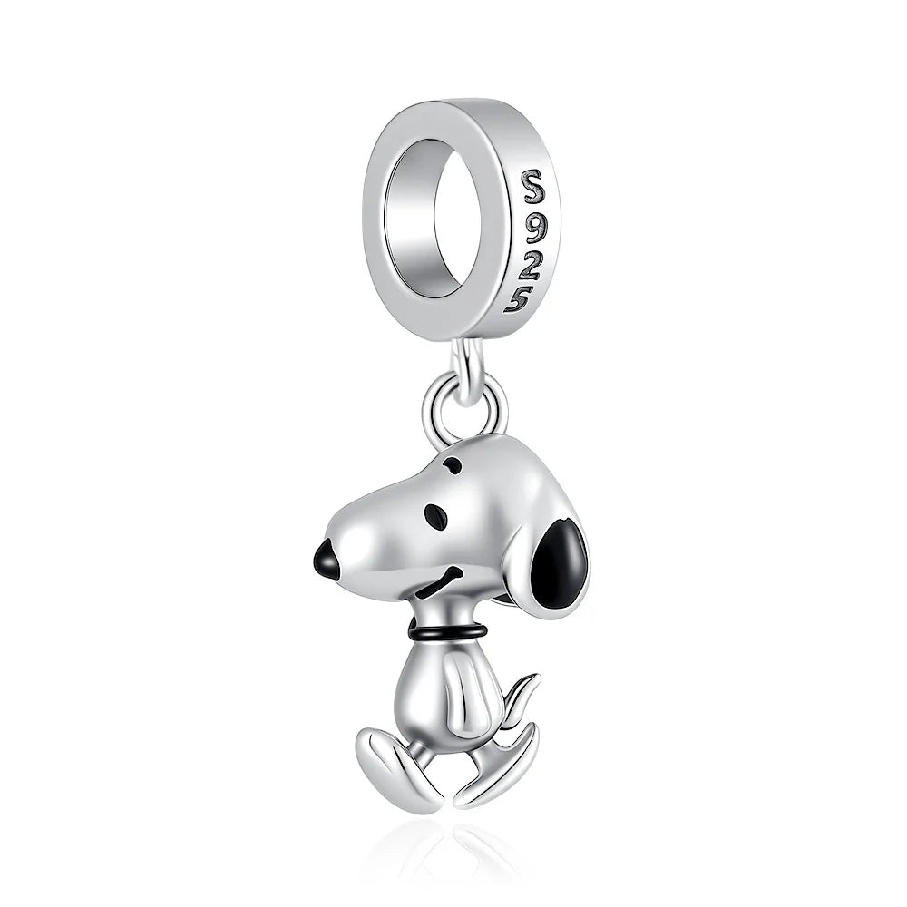 Cartoon 925Silver Balloon Dog, Red House, Watermelon Dog Male and Female Pendant,Fit Bracelet DIY Jewelry for Girls and Children