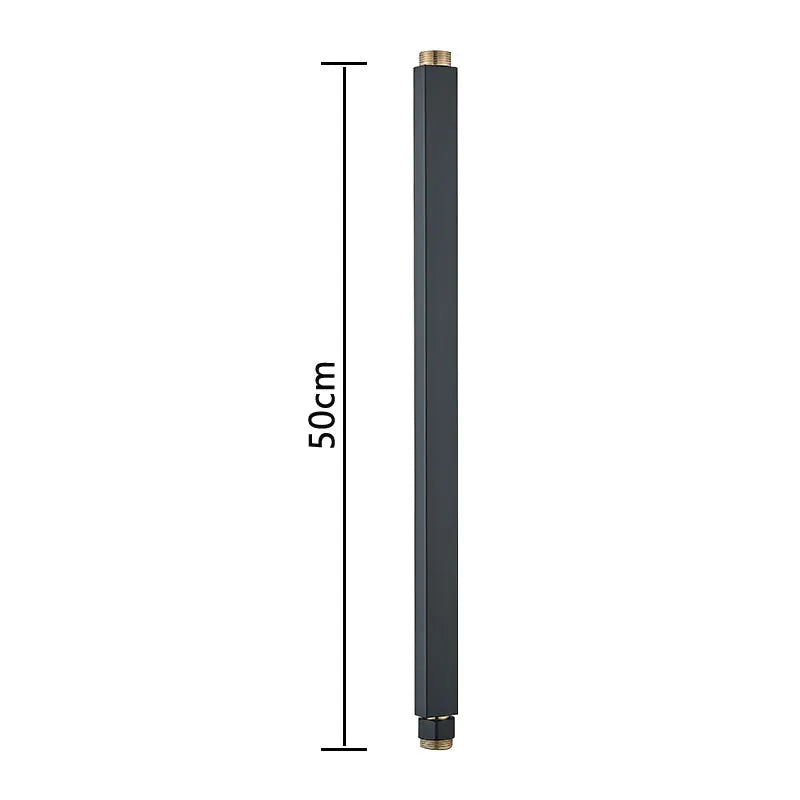 30/40cm Square Round Extension Tube For Bathroom Shower Faucet Black General Interface Extension Tubes Extend Pipe