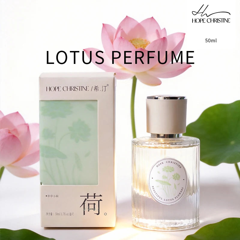 Fresh Lotus Perfume Long-Lasting Floral-Woody Scent with Eastern Serenity Aroma of Lotus Jasmine And Cedar for Women 50ML