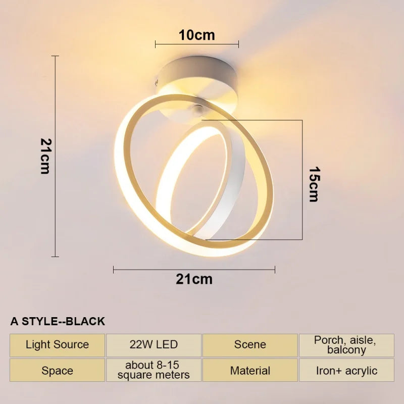 22W LED Ceiling Light Modern Ceiling Lamp Home Decoration Light Living Room Dining Room Bedroom Balcony  Aisle  Indoor Lighting