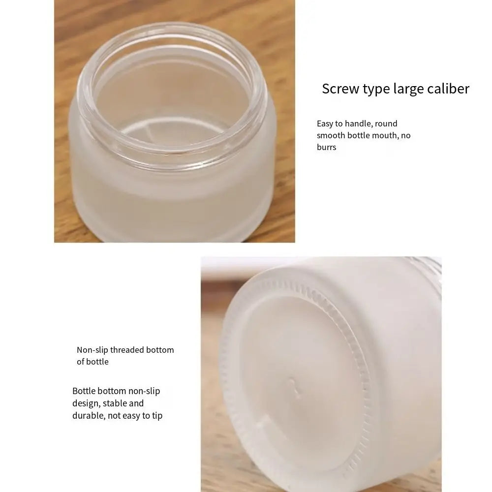 5-50g Frosted Glass Cream Jar Silver/Gold/Black/White Liquid Foundations Face Cream Bottles Eye Shadow Lip Balm Makeup Jar