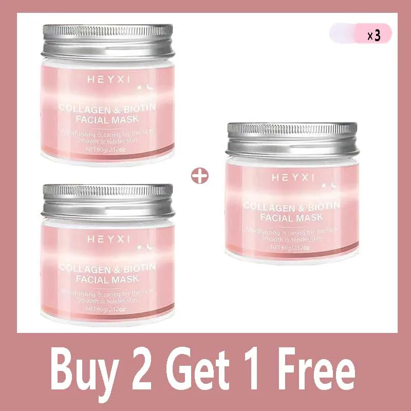 Collagen Peel Mask, Biotin Collagen Wrap Mask Day and Night, Deep Hydration, Night Care Mask Cream.