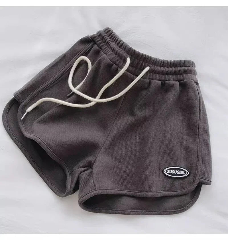 SMVP 2026 Women Casual Drawstring Sports Shorts Thin High Waist Yoga A-line Shorts Loose Women Running Straight Trousers Summer