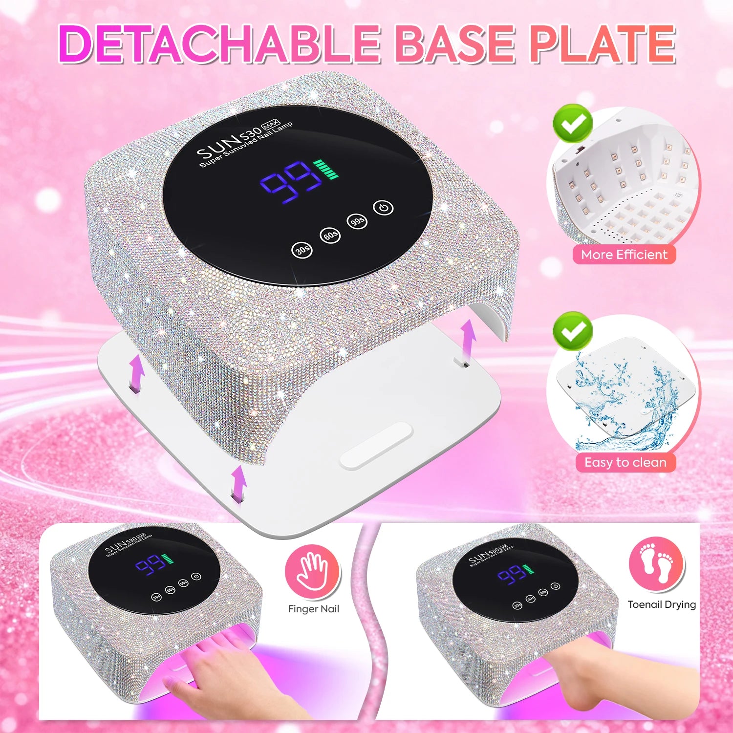 180W UV LED Nail Lamp 57LED Rechargeable Nail Dryer For Curing Polish Gel Wireless Manicure Machine With Smart Sensor Salon Tool