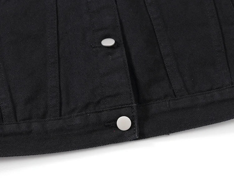 Pink Denim Jacket Women's Spring Autumn Single-breasted Lapel Coat Fashion Green Black Red Blue Outerwear Female Jean Overcoat