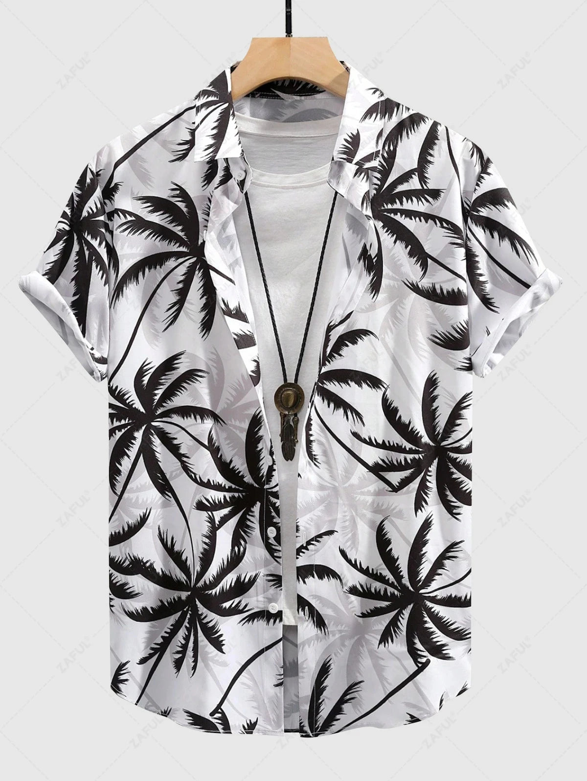 Hawaiian Mens Shirts Tropical plant leaves 3D Printed simple Tops Casual Short Sleeve Button Beach Shirt Summer  Men's Clothes