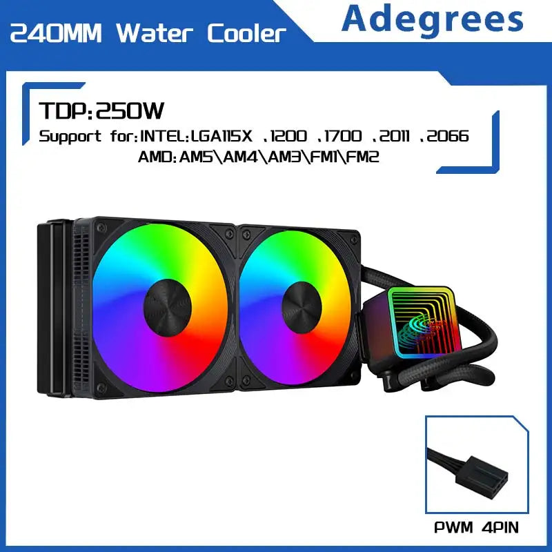120/240 Water Cooling CPU Cooler ARGB Fan Liquid Heatsink Integrated Radiator LGA 2011 1700 1200 1155 2066 AMD AM4 AM5 AM3 FM2