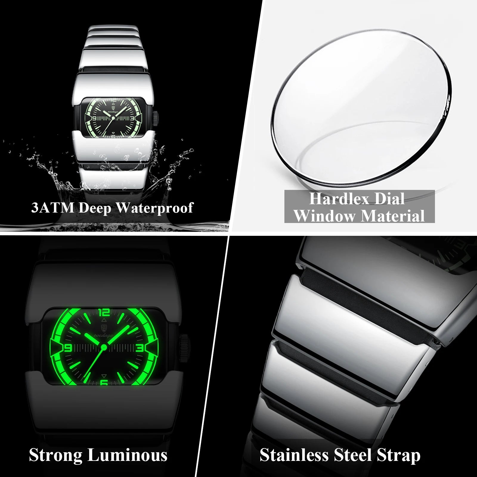 POEDAGAR Original Casual Man Wristwatch Waterproof Luminous Stainless Steel Watch For Men Sports Quartz Men's Watches Male Clock