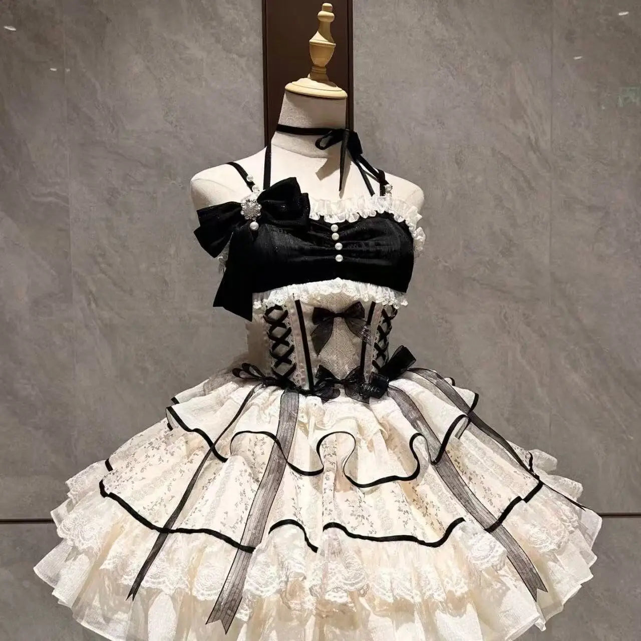 Gothic Y2k Sling Dress Women Harajuku Retro Tulle Ruffles Trim Christmas Party Outfit Grunge Aesthetic Sleeveless Elegant Wear