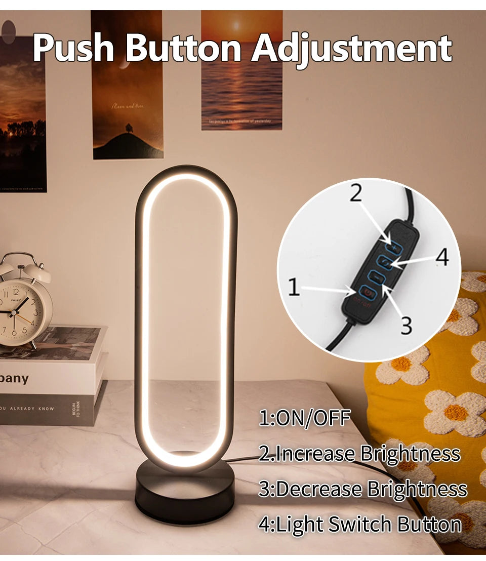 Bedroom Ring Night Lamp Living Room Three Color Dimmable Bed Lamp Led Night Lamp Ambient Light Desk Nightstand Table Accessories