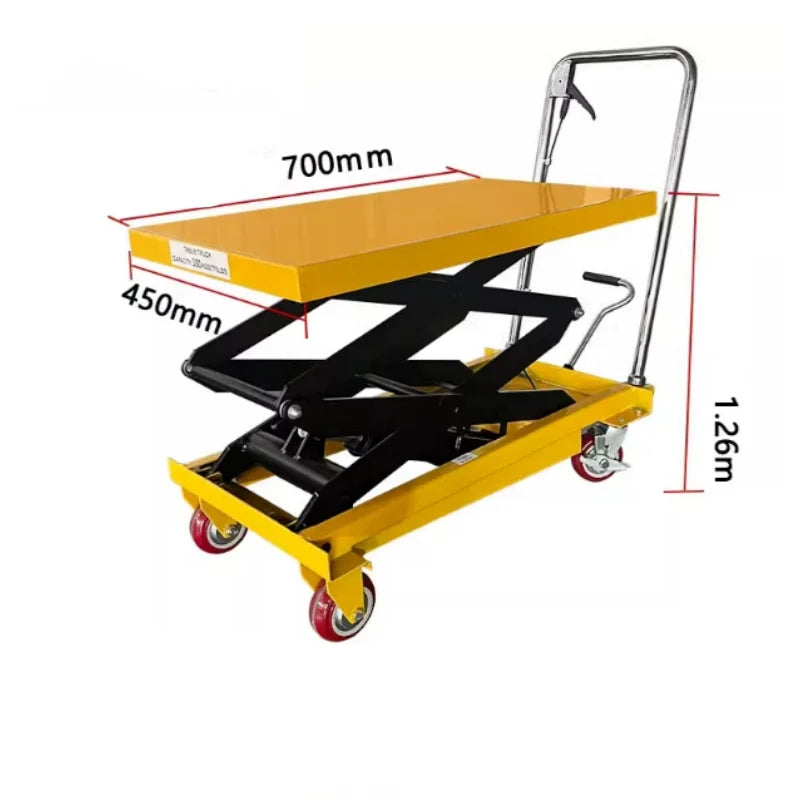 905X500mm platform electric scissor lift 0.9m mobile hydraulic lift car with battery