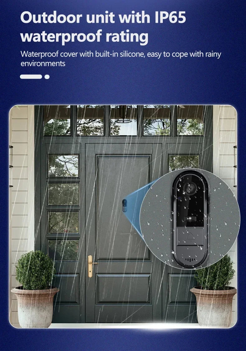 New Waterproof Doorbell Camera 4.3in IPS Screen Wireless Intercom Doorbell Night HD Vision Smart Home Security Video By Bell