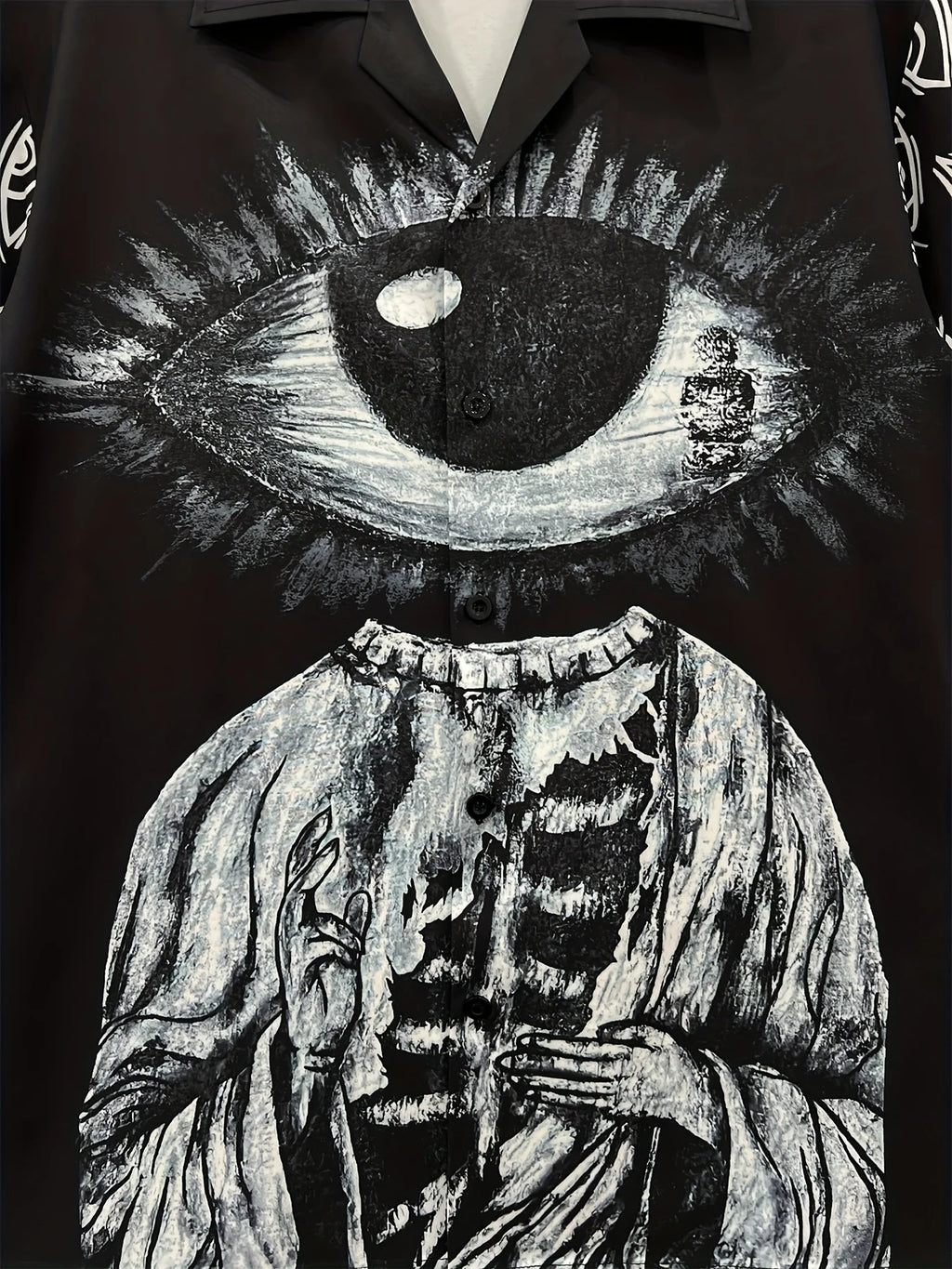 The new men's short-sleeved shirt for summer 2025 is a casual fashionable comfortable and soft 3D eye pattern print