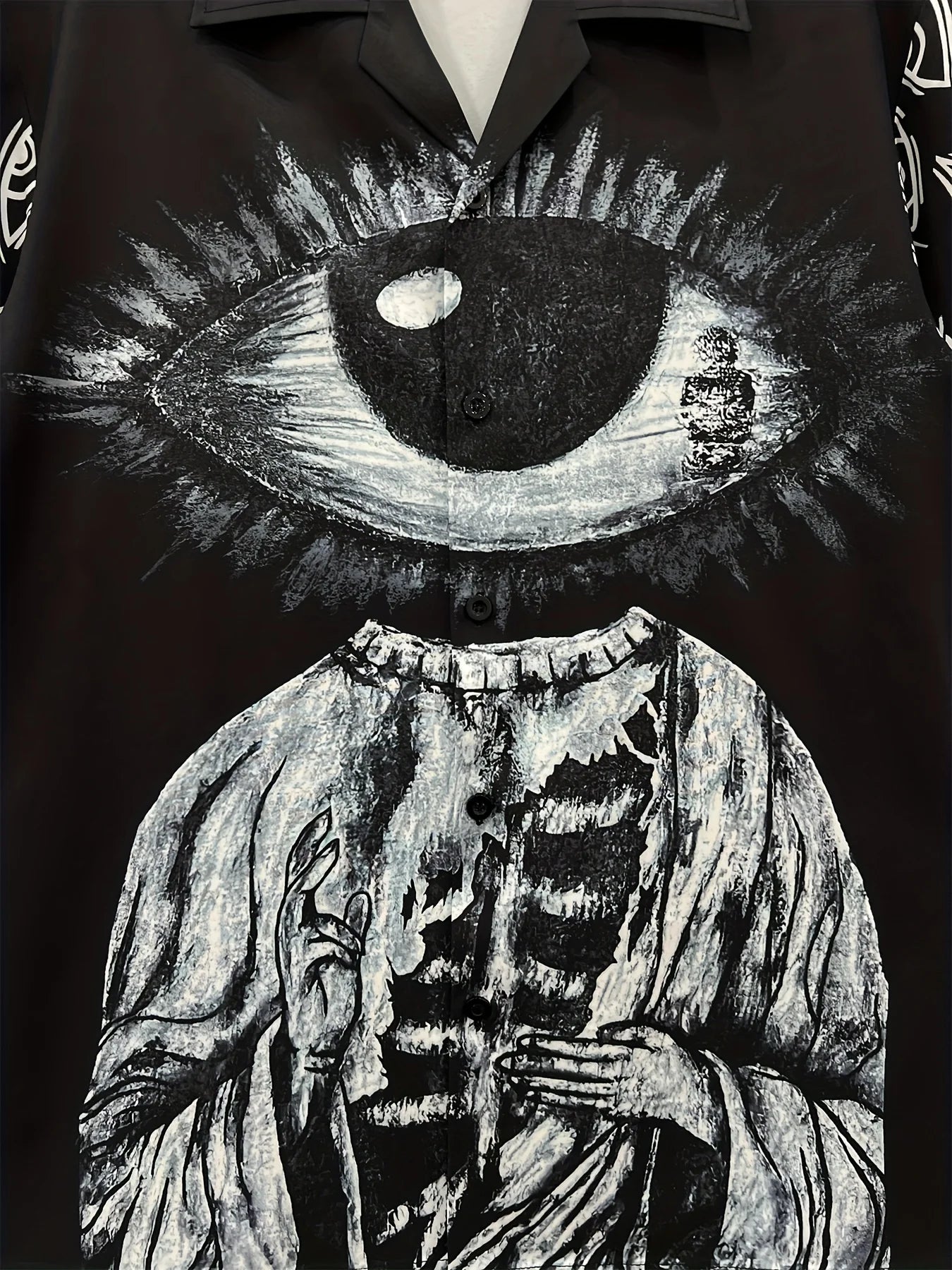 The new men's short-sleeved shirt for summer 2025 is a casual fashionable comfortable and soft 3D eye pattern print