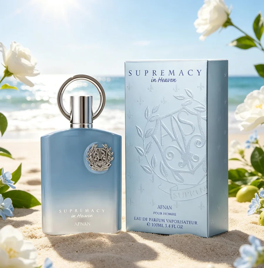 Afnan Supreme In Heaven aromatic woody notes, fresh green tea citrus male fragrance, 100ml, long-lasting unique fragrance, gift box packaging, perfect choice for gifts