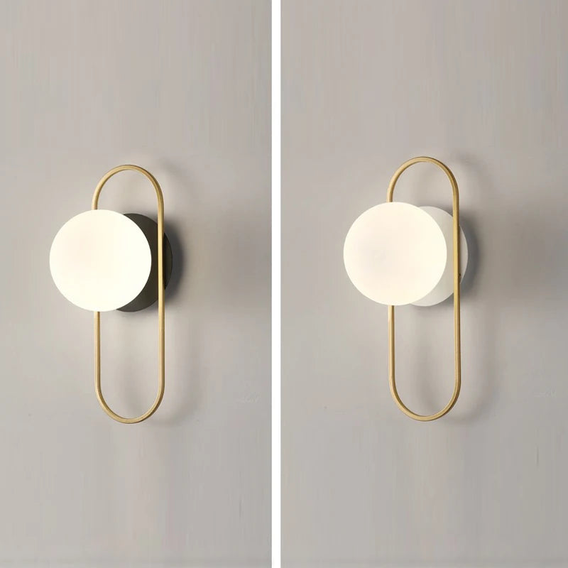 Bedroom LED Wall Lamps with 9W G9 Bulb Hardwired Indoor Frosted Glass Ball Wall Lights Wall Sconce for Bar Kitchen AC110-220V