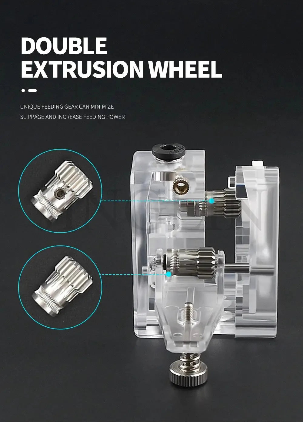 Dual Drive Gear Extruder Kit Hardened Steel Upgrade Feed Gear Extruder Kit For BMG For Prusa DIY Bowden Direct Extruder