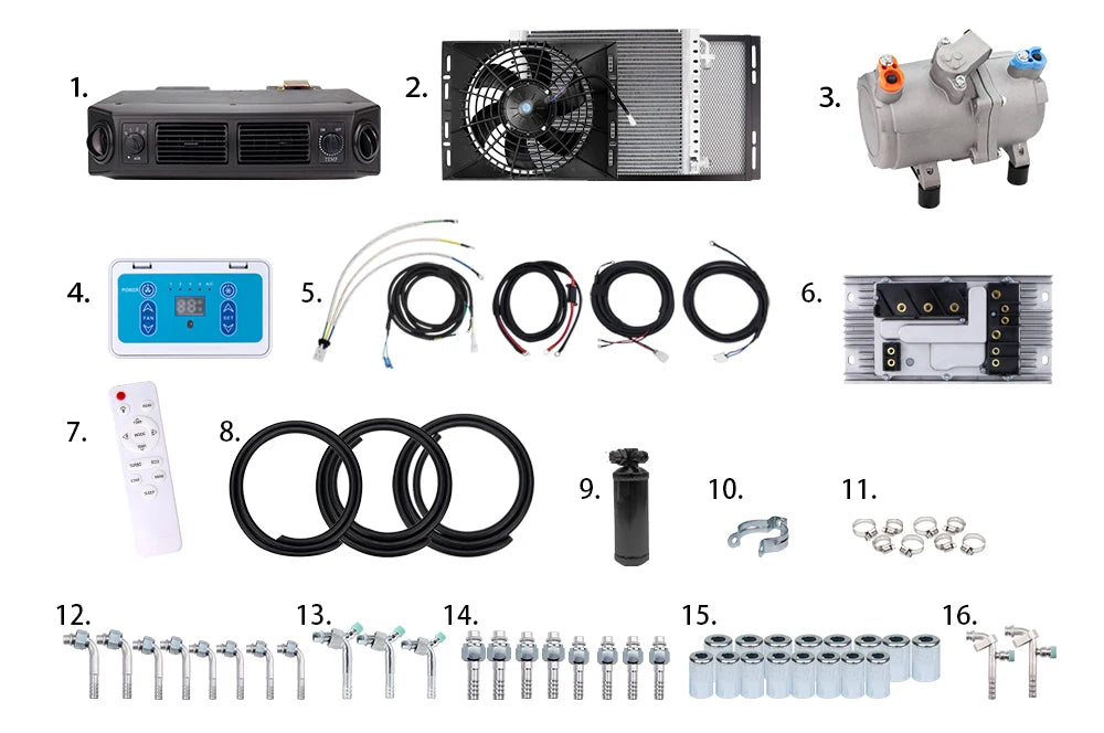 Auto Universal Automotive Auto Electric Air Conditioning 12V 24V Compressor for Cars Van Street Rod Hot Classic A/C Conditioner
