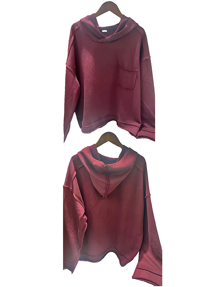 Amax luluE 2025 Fall Fashion Classic Clothes Female Vintage Loose Leisure Hooded Hoodies Women Luxury Elegant Cotton Sweatshirts
