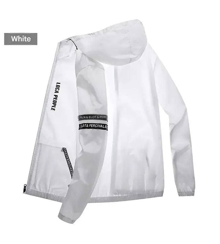 UPF50+ Summer Sun Protection Clothing Men's Casual Waterproof Quick-drying Bicycle Hooded Jacket Hiking Thin Skin Windbreaker