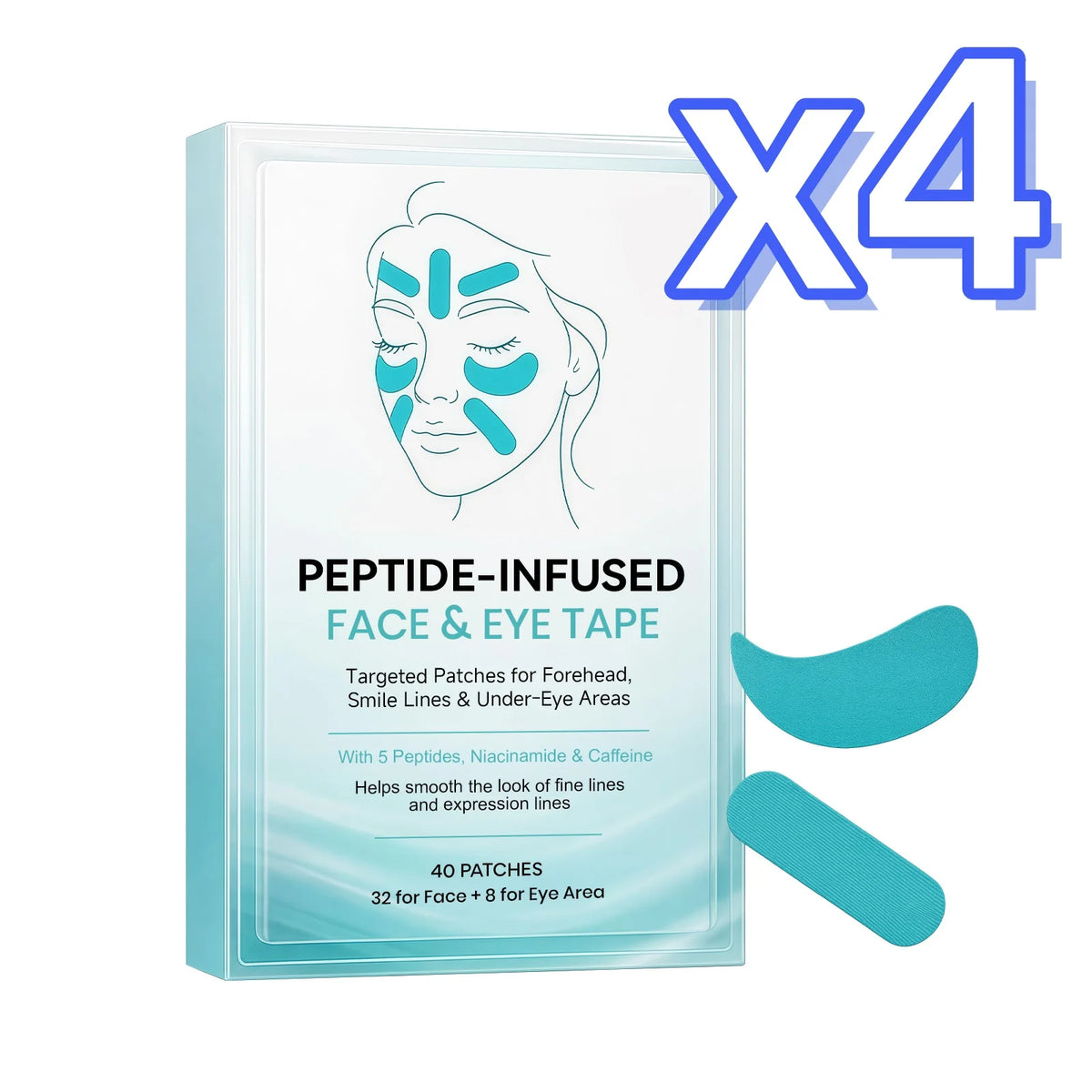 Peptide-Infused Face & Eye Tape Wrinkle Removal Sticker Smooth Forehead Smile Lines Wrinkles Peptide Facial Tape Skin Care Tools