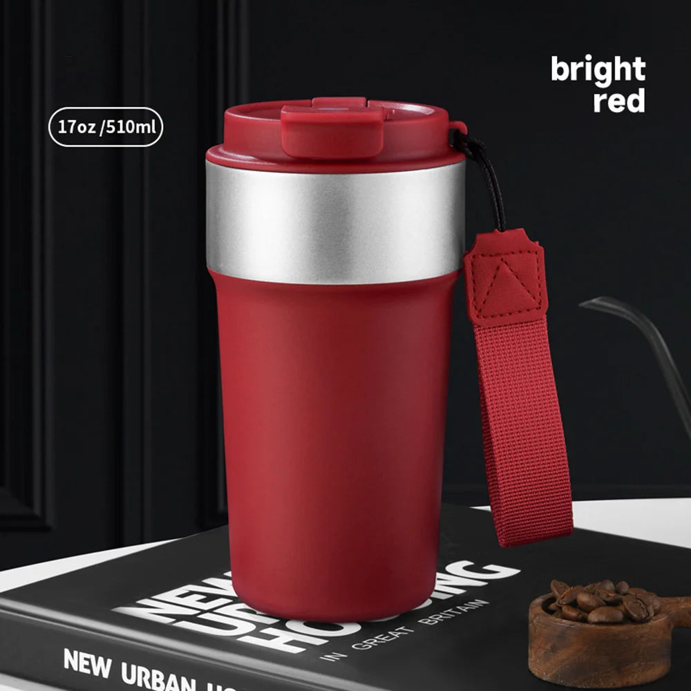 17oz/510ml Insulated Cup 304 Stainless Steel Thermos Coffee Cup Leak-Proof Water Cup with Lid Travel Mug Keep Hot Cold