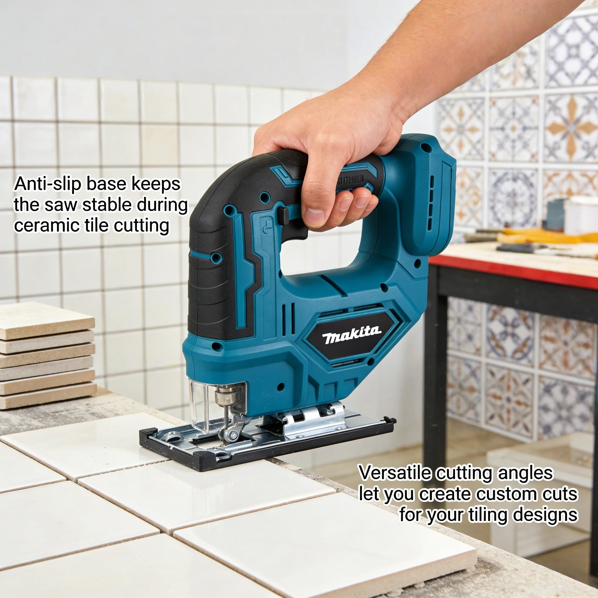 Makita DJV182Z Cordless Jigsaw: Effortlessly Handles Precise Wood and Metal Cutting,  Ergonomic Design Makes Cutting Easier