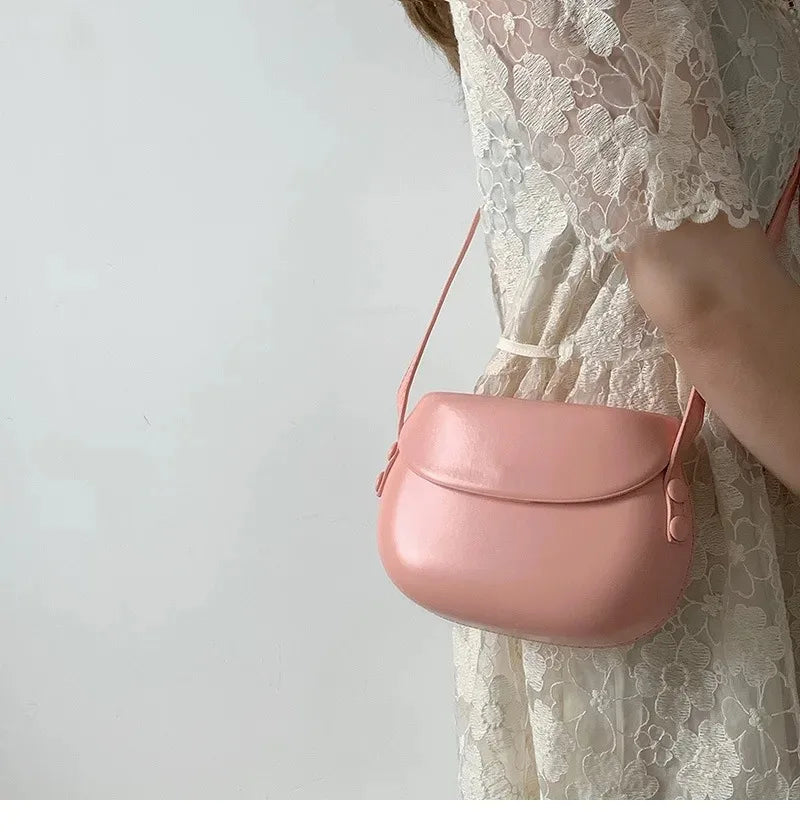 Candy Color Women's Saddle Shoulder Bag Casual Portable Female Small Clutch Handbags Sweet Fashion Ladies Purse Crossbody Bags