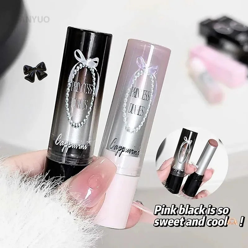 Pink Crystal Mirror Glass Solid Lip Gloss Round Tube Water Light Jelly Lipstick Moisturizing Clear Lip Glaze Nude Brown Lip Tint